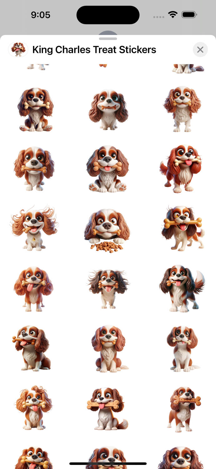 King Charles Treat Stickers