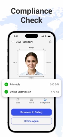 AI Passport & ID Photo Maker iPhone screenshot