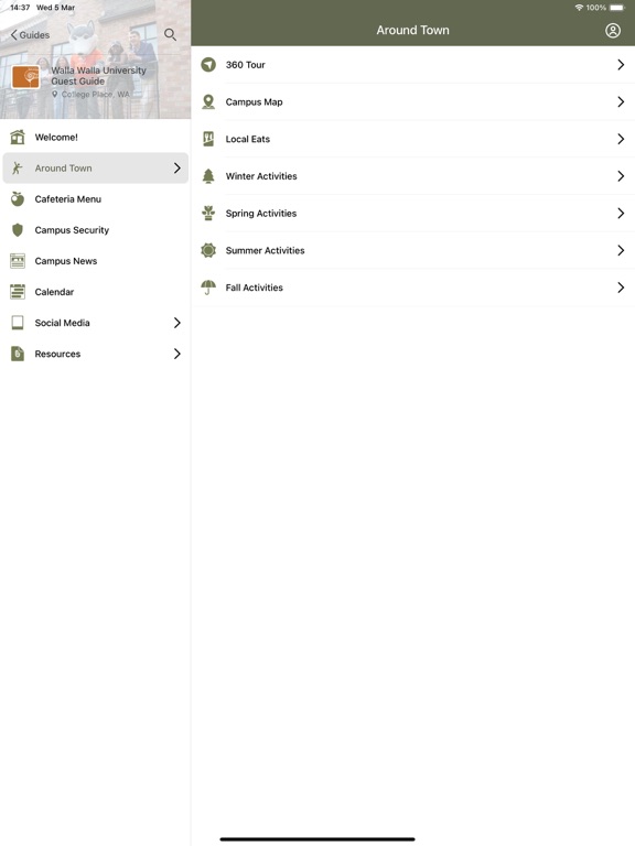 Walla Walla U iPad screenshot 2 - Business app