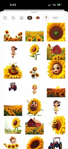 Sunflower Fields Stickers iPhone screenshot