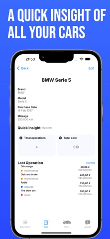 Car Chronicle Maintenance Log iPhone screenshot