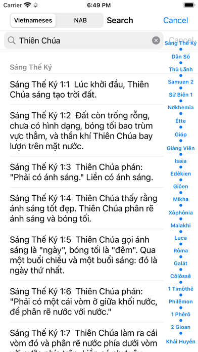 Catholic Vietnamese Holy Bible Screenshot