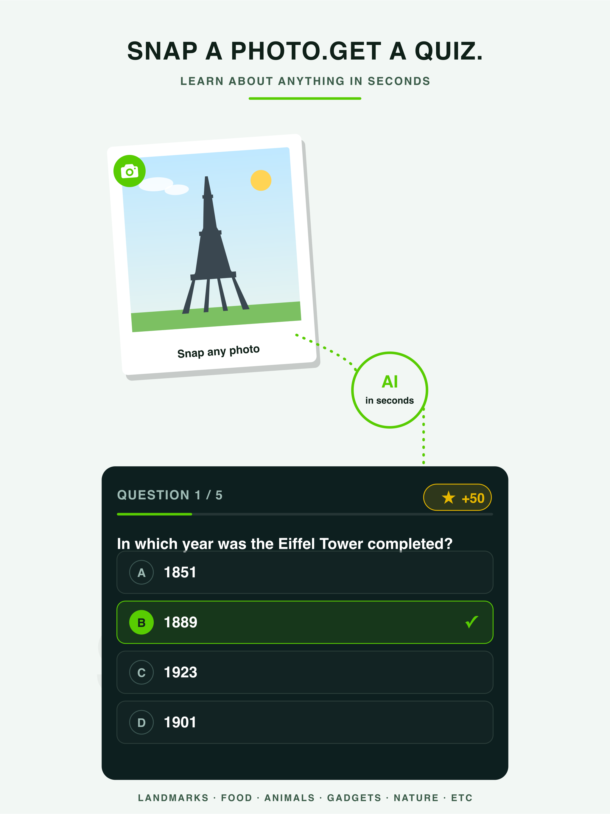SnapToQuiz: AI Photo Quiz