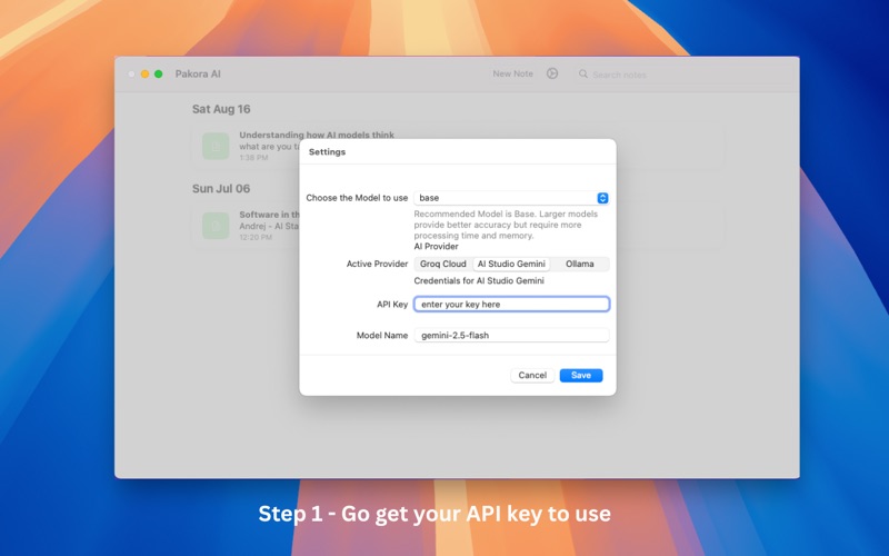 Pakora AI app screenshot 2