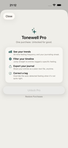 Tonewell: Feelings Journal iPhone screenshot