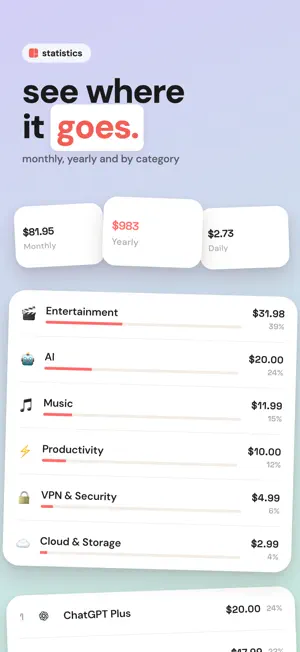 Subtrak: Subscription Tracker screenshot 2