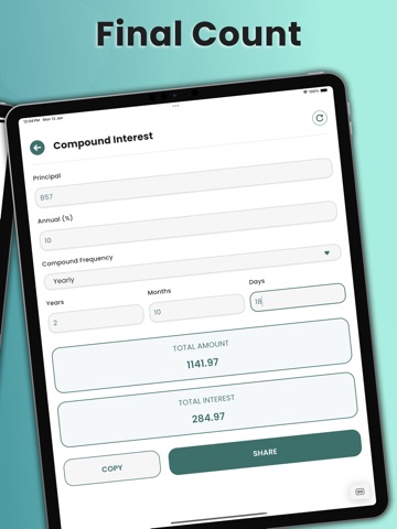 Quick Percentage Calculator. iPad screenshot
