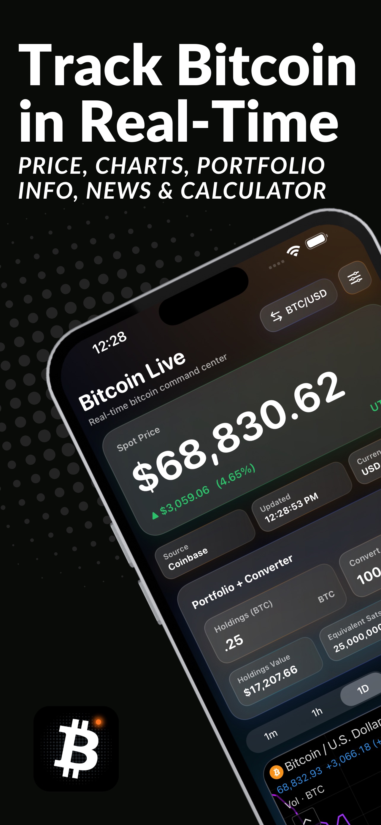 Bitcoin Live Price & Portfolio screenshot 1