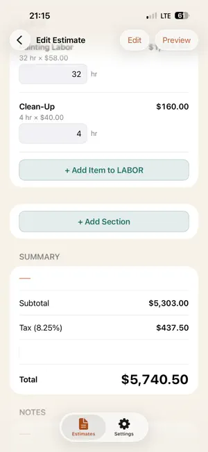 FieldBid: Estimate Maker screenshot 4