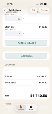 FieldBid: Estimate Maker Screenshot 4 of 6