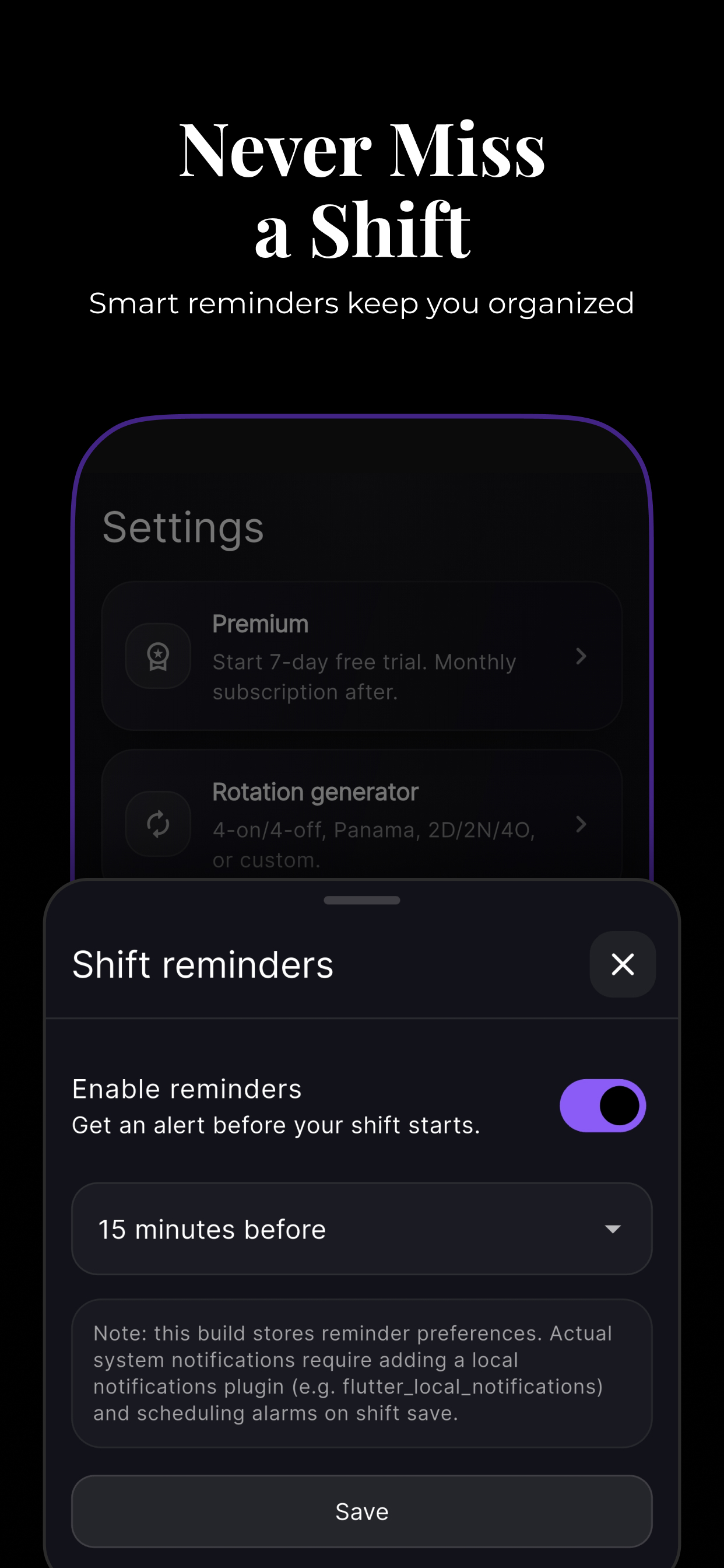 Shift Planner - Rota & Hours