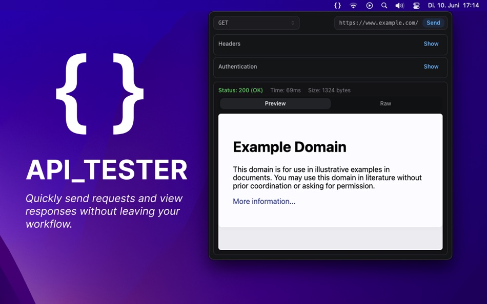 #1. API_TESTER (macOS) بواسطة: Marcel Frank