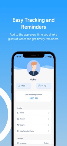 Water tracking - Reminder iPhone screenshot