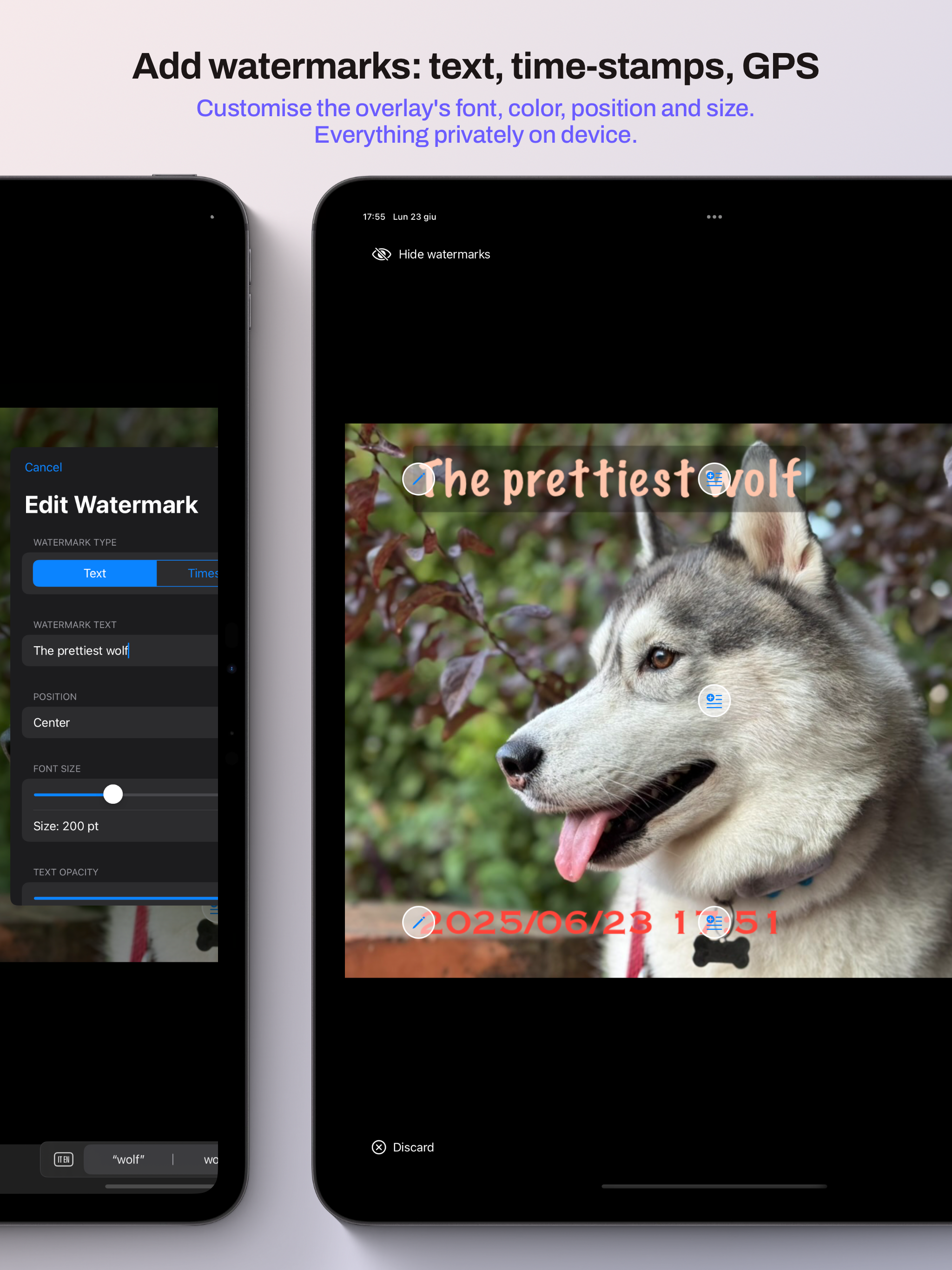 MarkCam: timestamp & watermark