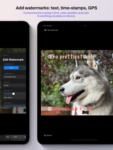 MarkCam: timestamp & watermark iPad screenshot