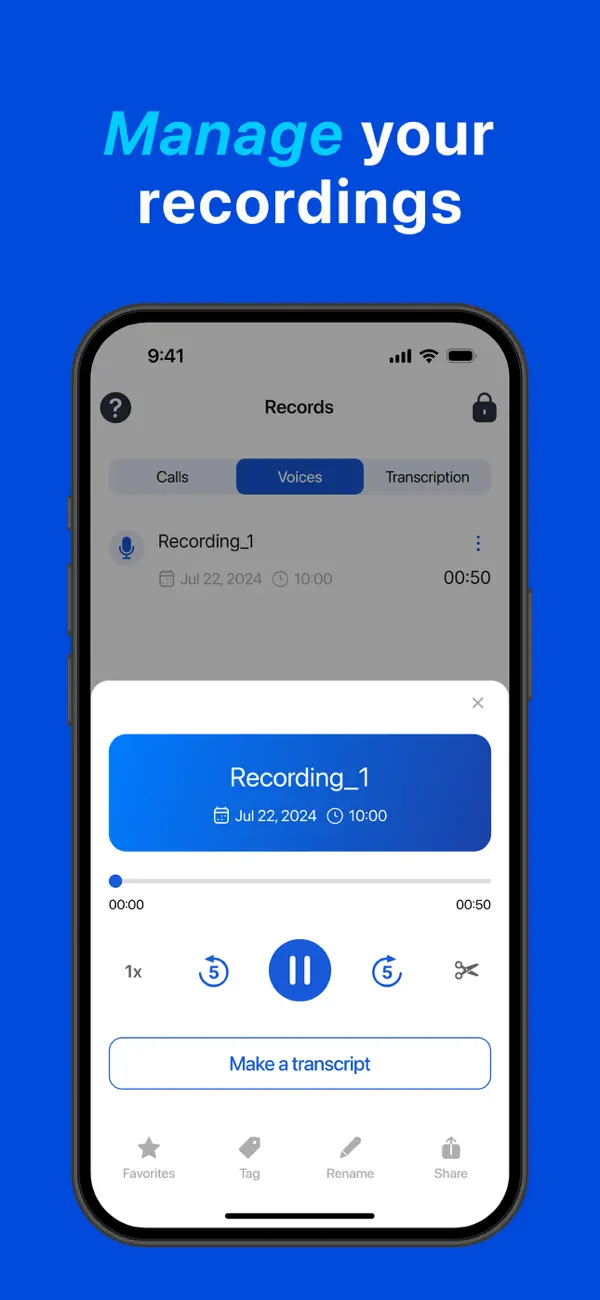 Screenshot #1 pour Record Phone Conversation-iRec