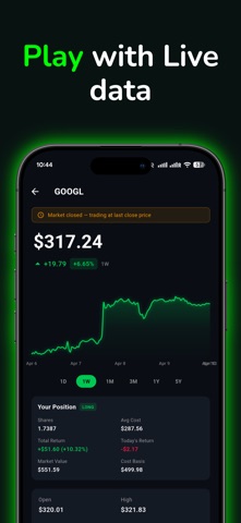 Hedgd: Stock Market Game iPhone screenshot