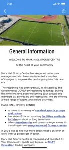 Mark Hall Sports Centre screenshot #4 for iPhone