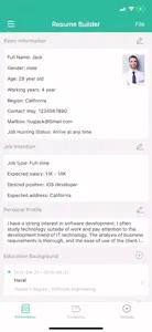 Resume builder - template video #1 for iPhone