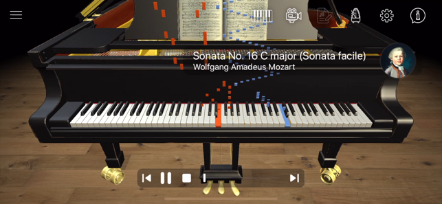 Screenshot des visuellen Klaviers