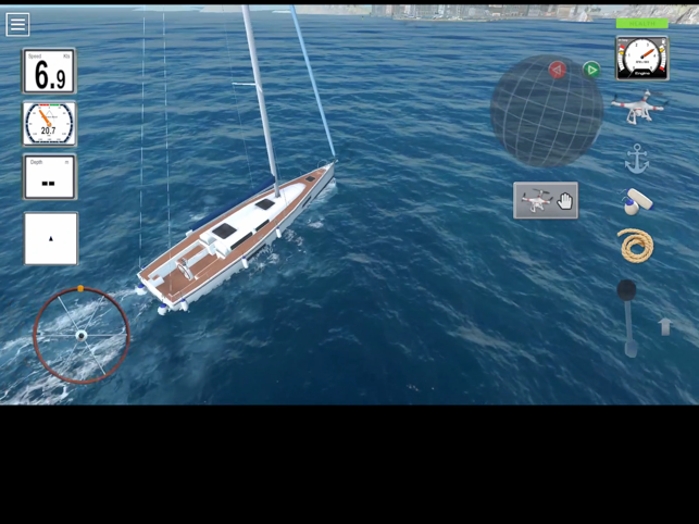 Captura de tela 3D do seu barco ancorado