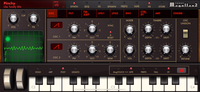 ‎ภาพหน้าจอของ Magellan Synthesizer 2