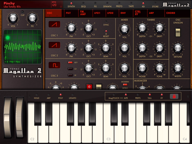 Snímek obrazovky Magellan Synthesizer 2