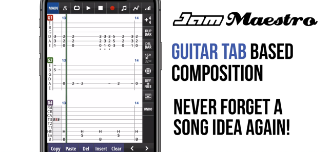 Jam Maestro: إنشاء لقطة شاشة لعلامة تبويب الغيتار