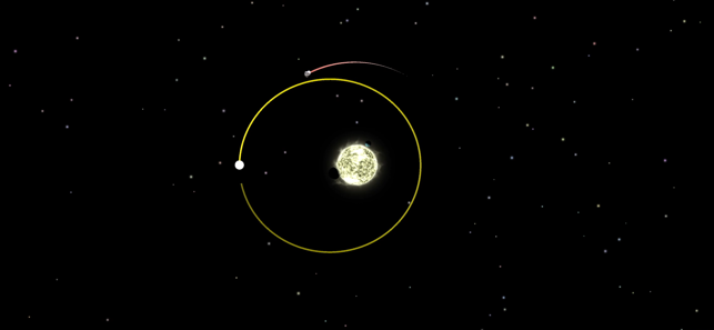 ‎Planeta Grawitacja — zrzut ekranu z symulacją orbity