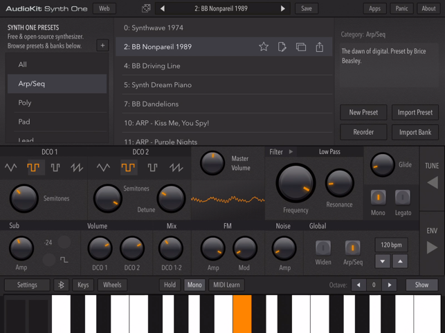 ‎AudioKit Synth One Synthesizer Screenshot