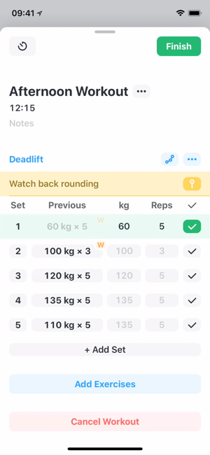 ‎Strong Workout Tracker Gym Log Capture d'écran