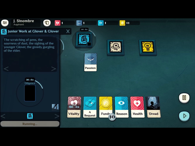 Snímek obrazovky Cultist Simulator