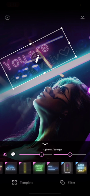‎NEON GIF+TEXT Video Effects Screenshot