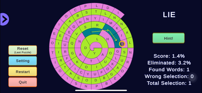 ‎WordSpiral: Word Challenge Screenshot
