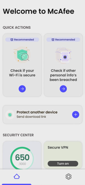 ‎McAfee Security & Wifi Privacy Screenshot