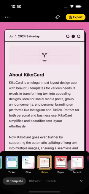 ‎Kiko Card:Text Post & Carousel Screenshot