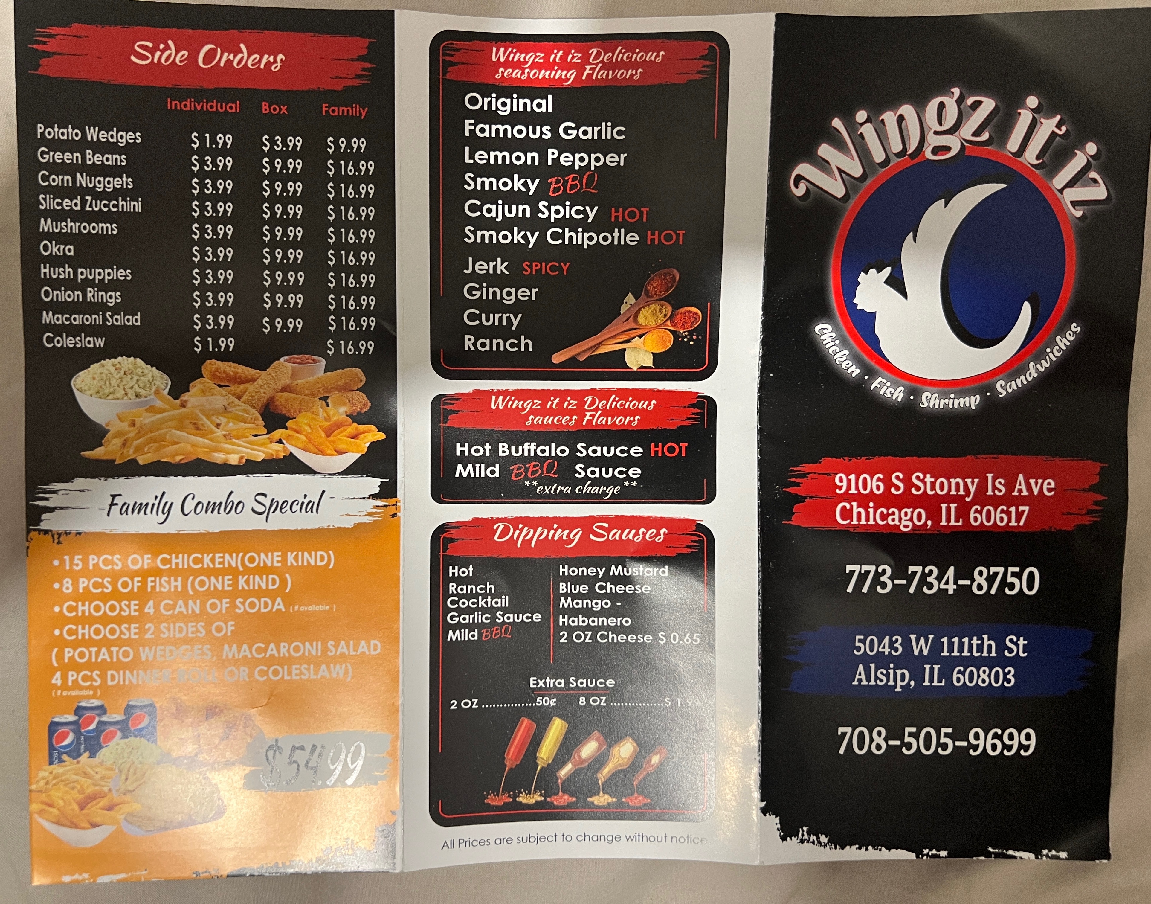 Wingz it iz Chicago Fish & Shrimp & Chicken wings & seafood