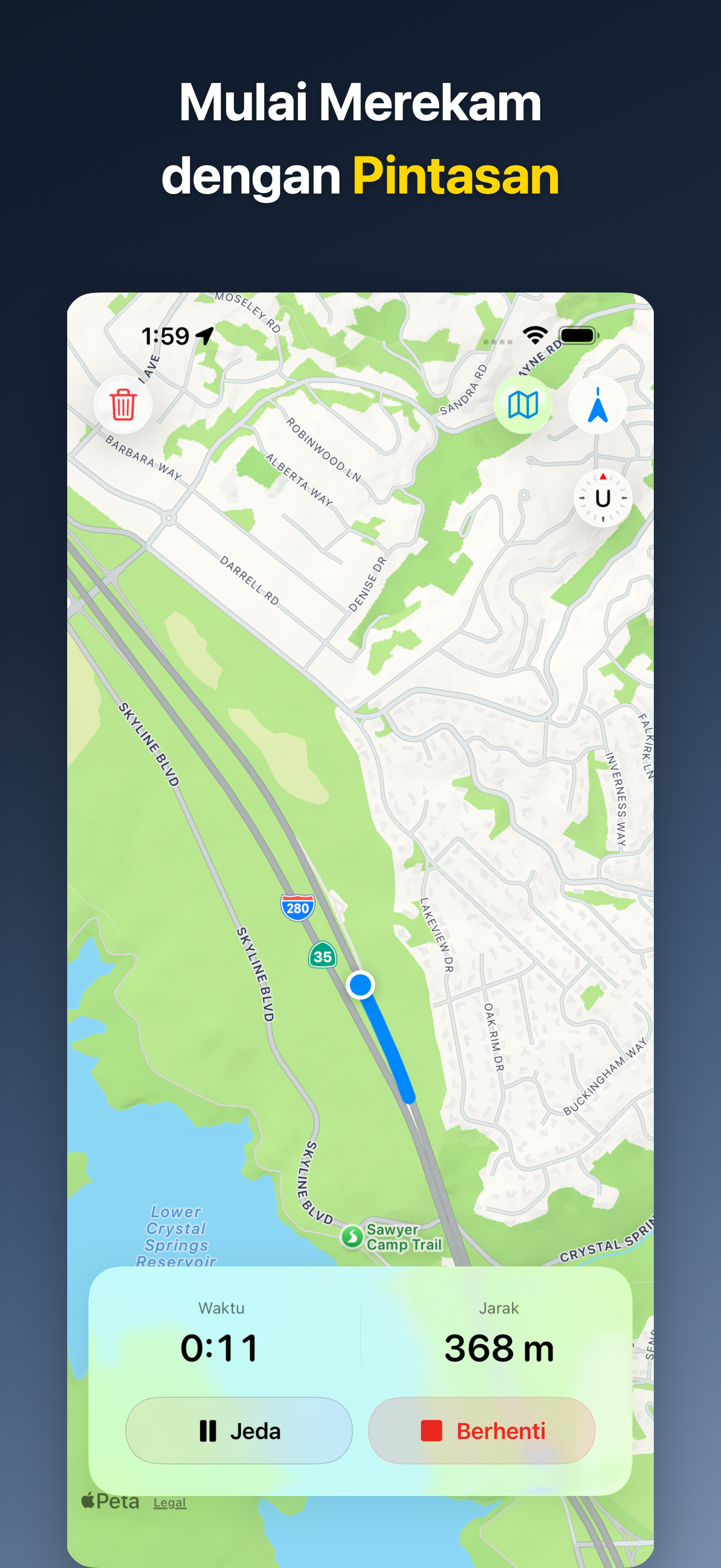DriveTracker - Driving Log iOS screenshot 1 showing app interface