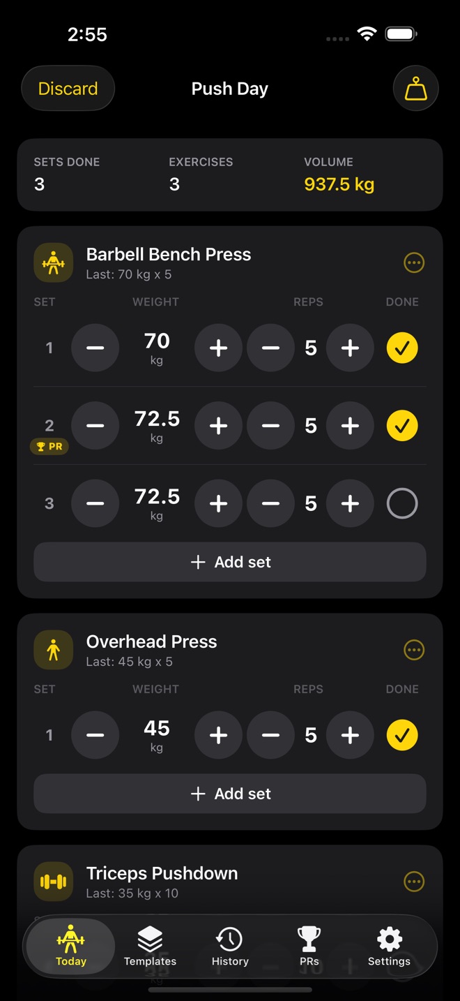 LiftLedger: Workout Log capture d’écran 1