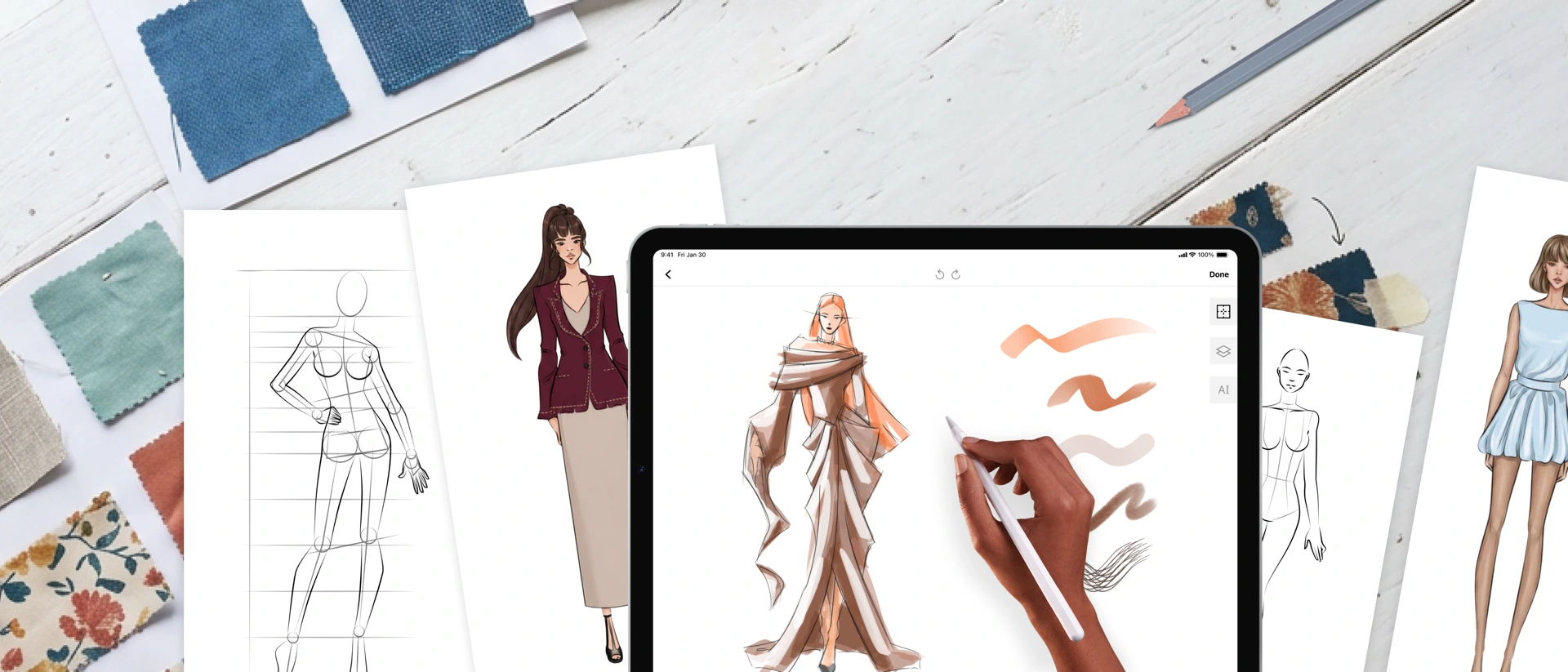 Fashion Illustration: Designer product page header