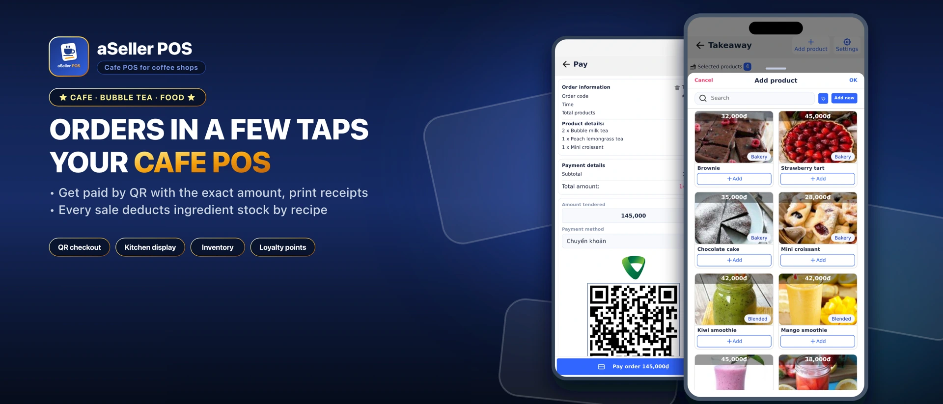 aSeller POS: Cafe & Restaurant product page header