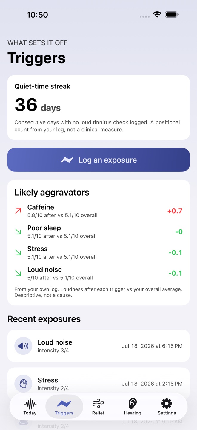 HushTrace: Tinnitus Log screenshot 3