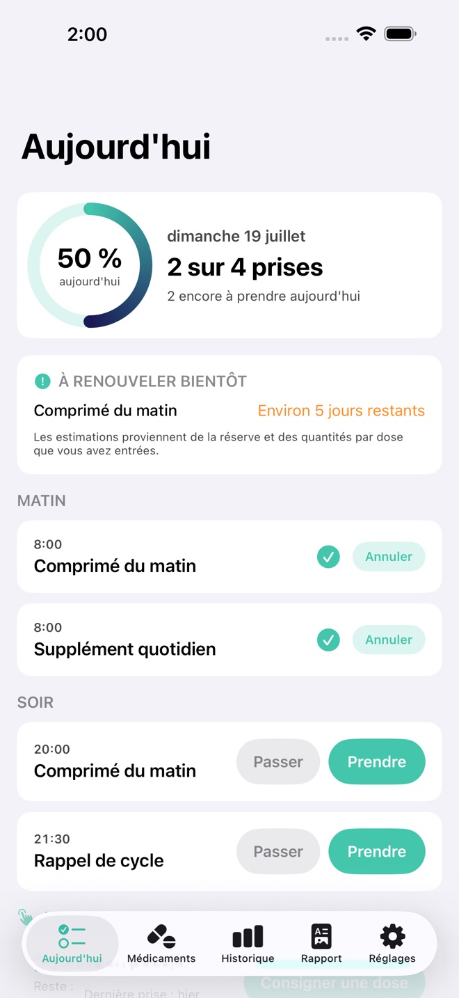 DoseDay : Rappel médicaments capture d’écran 1