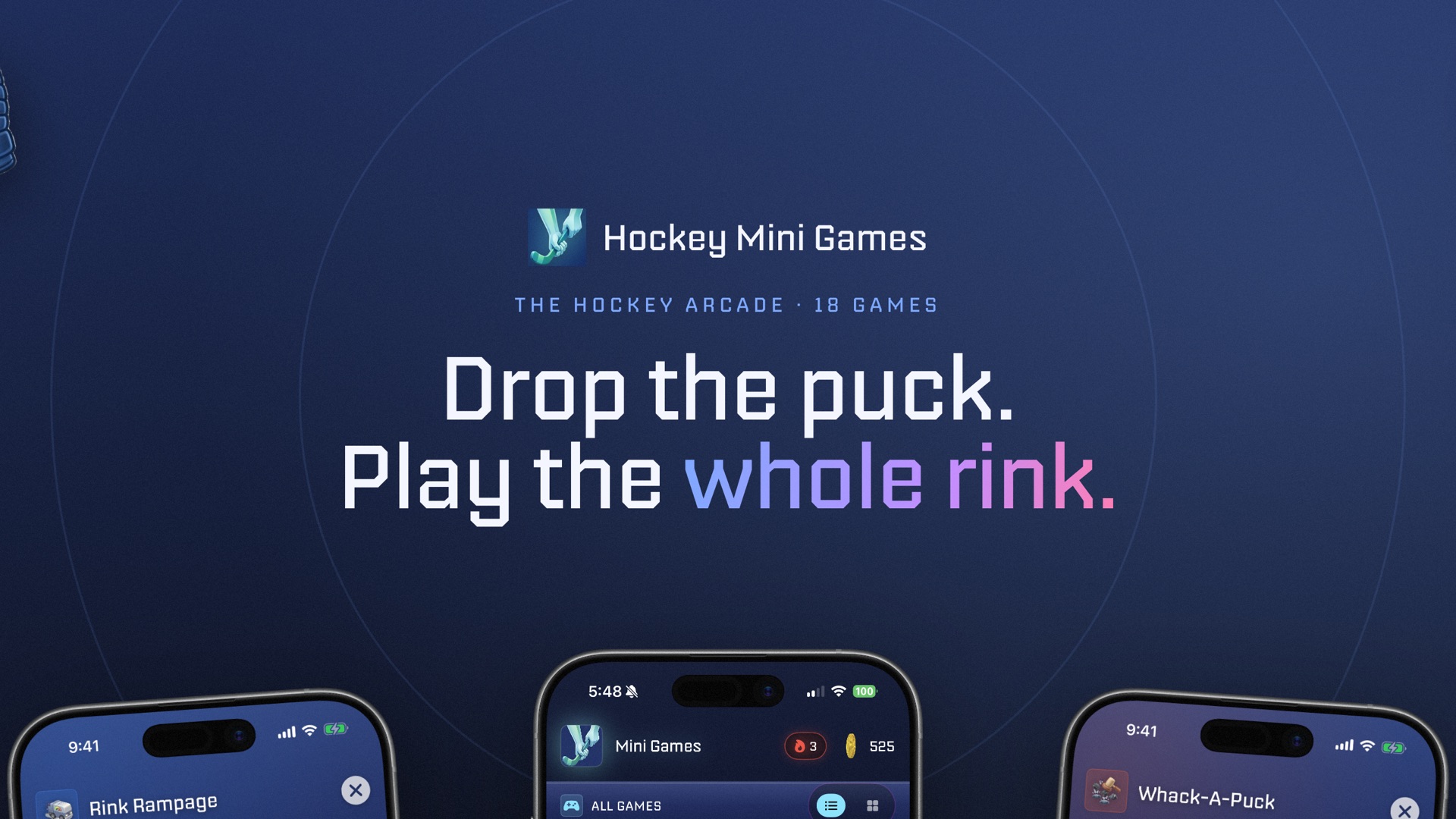 Hockey Mini Games product page header
