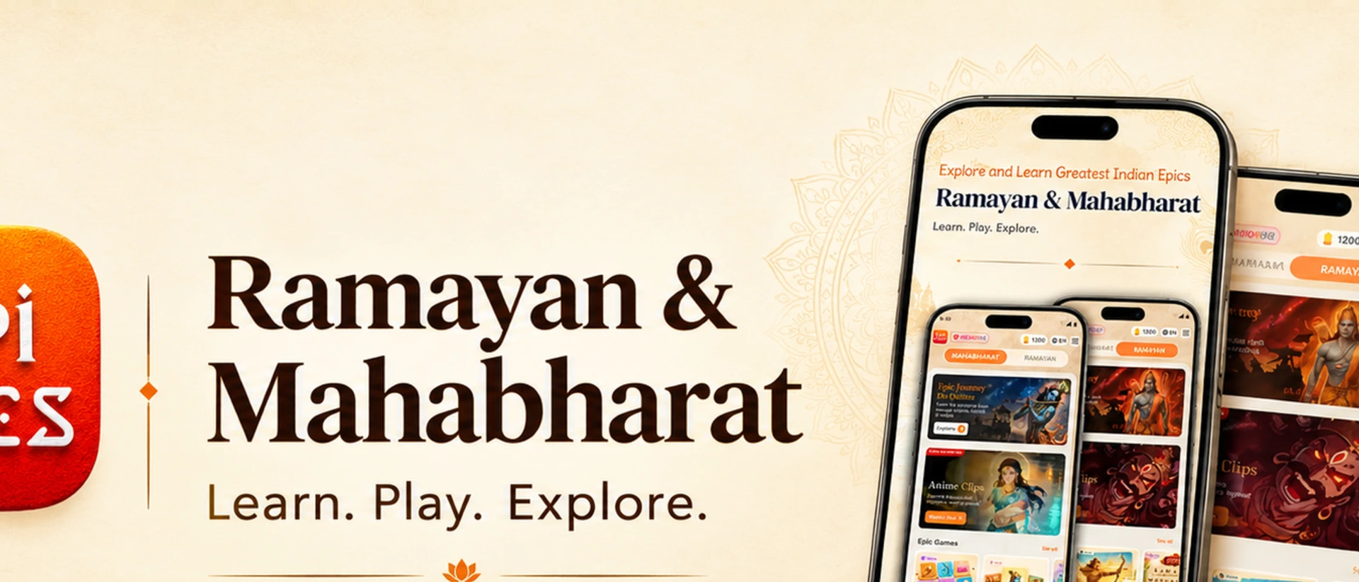 Lipi Epics: Mahabharat Ramayan product page header