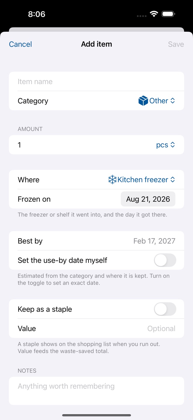 FrostList: Freezer Inventory screenshot 2