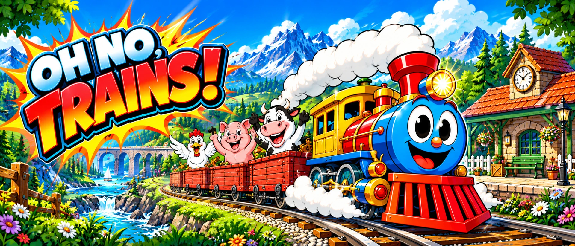 OH NO, TRAINS! product page header