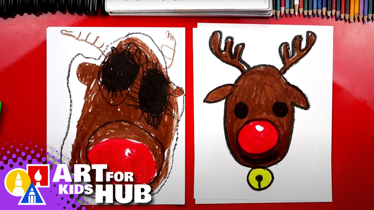 How To Draw Rudolph - Art For Kids Hub -  Art for kids hub, Christmas art  for kids, Art for kids