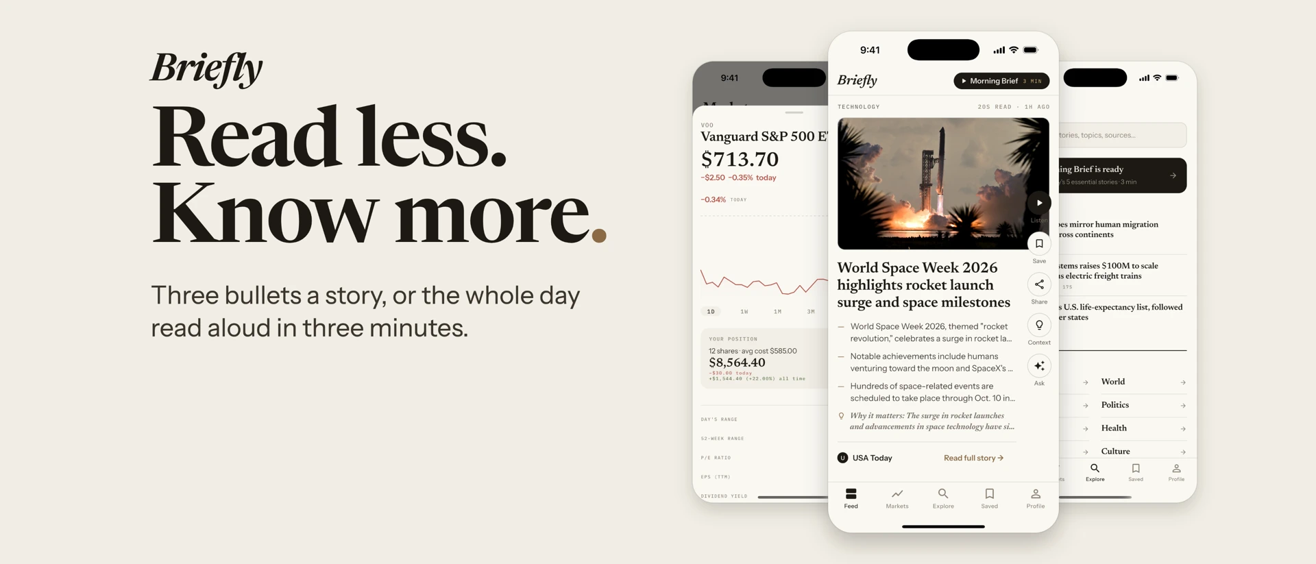 Briefly: AI News & Markets product page header