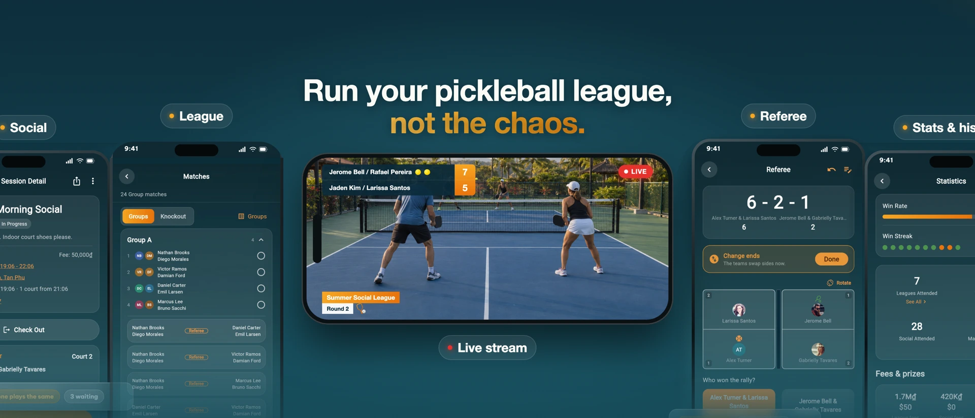 PickClub - Pickleball League product page header